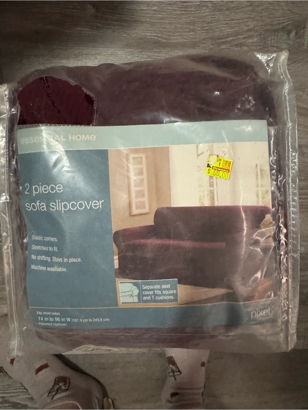 2-Piece Sofa Slipcover in Deep Plum